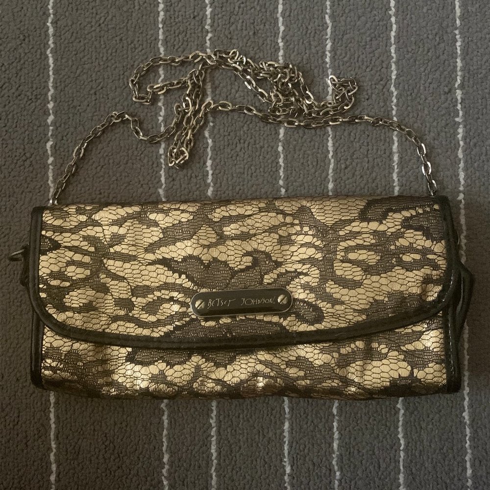 Betsey Johnson Lace Convertible Crossbody Bag